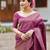 Purple soft silk blend banarasi jacuard work designer party wear saree with unstitched blouse piece