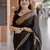 Black silk blend banarasi saree with unstitched blouse piece