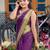 Purple soft silk blend banarasi jacuard work designer party wear saree with unstitched blouse piece