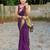 Purple soft silk blend banarasi jacuard work designer party wear saree with unstitched blouse piece