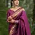 Wine silk blend banarasi saree with unstitched blouse piece