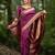 Wine soft silk blend banarasi jacuard work designer party wear saree with unstitched blouse piece