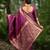 Wine soft silk blend banarasi jacuard work designer party wear saree with unstitched blouse piece