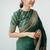Green soft silk blend banarasi jacuard work designer party wear saree with unstitched blouse piece