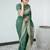 Green soft silk blend banarasi jacuard work designer party wear saree with unstitched blouse piece