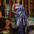 Blue soft silk blend banarasi jacuard work designer party wear saree with unstitched blouse piece