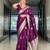 Purple soft silk blend banarasi jacuard work designer party wear saree with unstitched blouse piece