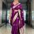 Purple soft silk blend banarasi jacuard work designer party wear saree with unstitched blouse piece