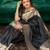 Black soft silk blend banarasi jacuard work designer party wear saree with unstitched blouse piece