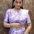 Lavender soft silk blend banarasi jacuard work designer party wear saree with unstitched blouse piece
