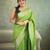 Parrot green soft silk blend banarasi jacuard work designer party wear saree with unstitched blouse piece