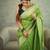 Parrot green soft silk blend banarasi jacuard work designer party wear saree with unstitched blouse piece