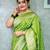 Parrot green soft silk blend banarasi jacuard work designer party wear saree with unstitched blouse piece