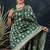Green soft silk blend banarasi jacuard work designer party wear saree with unstitched blouse piece
