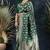 Green soft silk blend banarasi jacuard work designer party wear saree with unstitched blouse piece