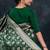 Green soft silk blend banarasi jacuard work designer party wear saree with unstitched blouse piece