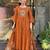 Women's cotton khadi sequin embroidered orange kurta pant set with cotton dupatta
