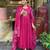 Women's cotton khadi sequin embroidered pink kurta pant set with cotton dupatta