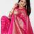 Pink soft silk blend banarasi jacuard work designer party wear saree with unstitched blouse piece