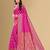 Pink soft silk blend banarasi jacuard work designer party wear saree with unstitched blouse piece