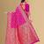 Pink soft silk blend banarasi jacuard work designer party wear saree with unstitched blouse piece