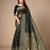 Black soft silk blend banarasi jacuard work designer party wear saree with unstitched blouse piece