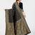 Black soft silk blend banarasi jacuard work designer party wear saree with unstitched blouse piece