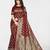 Maroon soft silk blend banarasi jacuard work designer party wear saree with unstitched blouse piece