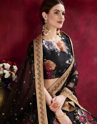 black floral printed lehenga choli 3