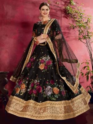 black floral printed lehenga choli 4