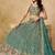 Teal Floral Lehenga with  Blouse