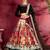 cream floral lehenga with black choli set