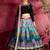 teal floral lehenga with black choli set