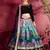 teal floral lehenga with black choli set