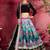 teal floral lehenga with black choli set