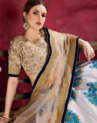 white and blue designer lehenga choli set 2