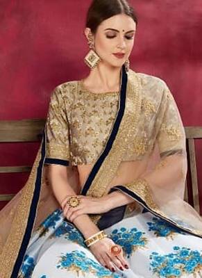 white and blue designer lehenga choli set 3