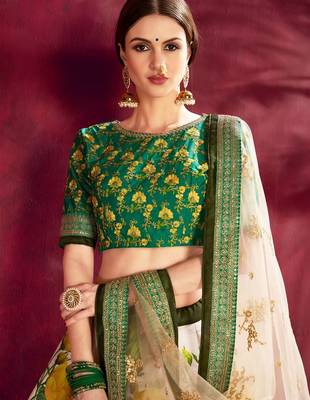 green floral printed lehenga choli set 2