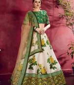 green floral printed lehenga choli set