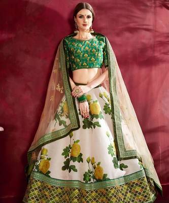 green floral printed lehenga choli set 3