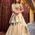 traditional beige lehenga saree style outfit