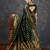 Green soft silk blend banarasi jacuard work designer party wear saree with unstitched blouse piece