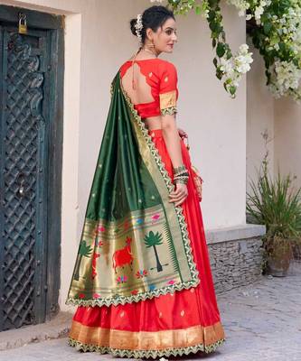 red traditional lehenga choli set  2