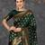 Green soft silk blend banarasi jacuard work designer party wear saree with unstitched blouse piece