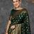 Green soft silk blend banarasi jacuard work designer party wear saree with unstitched blouse piece