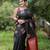 Black red soft silk blend banarasi jacuard work designer party wear saree with unstitched blouse piece