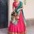 rani-pink and teal designer lehenga choli set