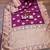 Purple soft silk blend banarasi jacuard work designer party wear saree with unstitched blouse piece