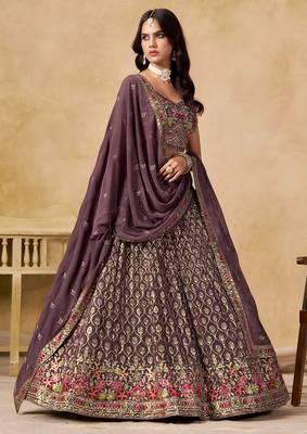 light purple designer embroidered lehenga 1