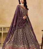 light purple designer embroidered lehenga